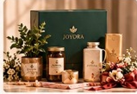 Festive Corporate Hampers with celebratory treats, ribbons and coordinated packaging