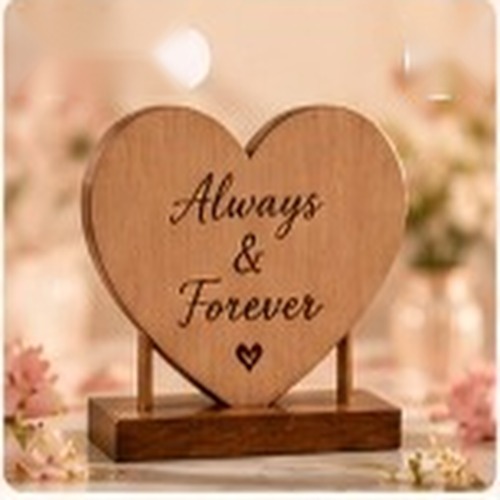 Personalised Engraved Wooden Keepsake with custom date and names