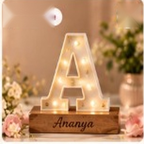 Personalised Acrylic Name Lamp with warm LED base