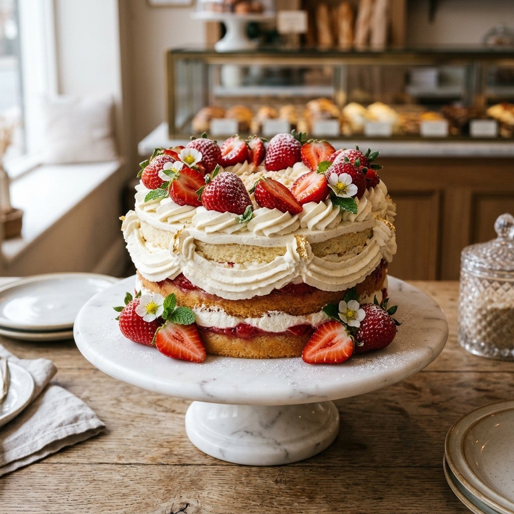 Red Velvet Celebration Cake with cream cheese frosting and edible roses